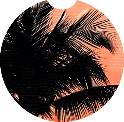 Sous-Verre de Voiture en Néoprène – Modèle "Sunset Palms"