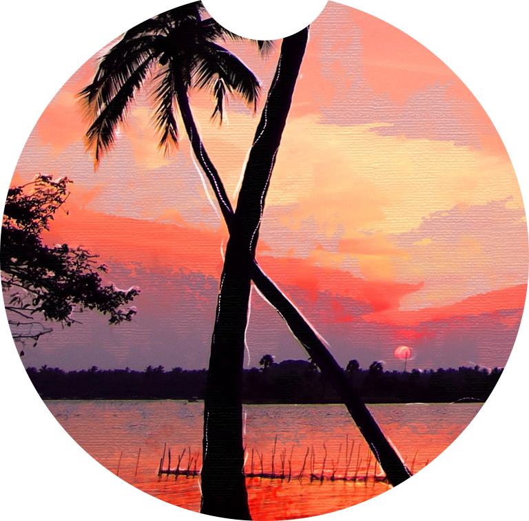 Sous-Verre de Voiture en Néoprène – Modèle "Sunset Palms"