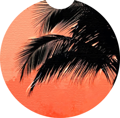 Sous-Verre de Voiture en Néoprène – Modèle "Sunset Palms"