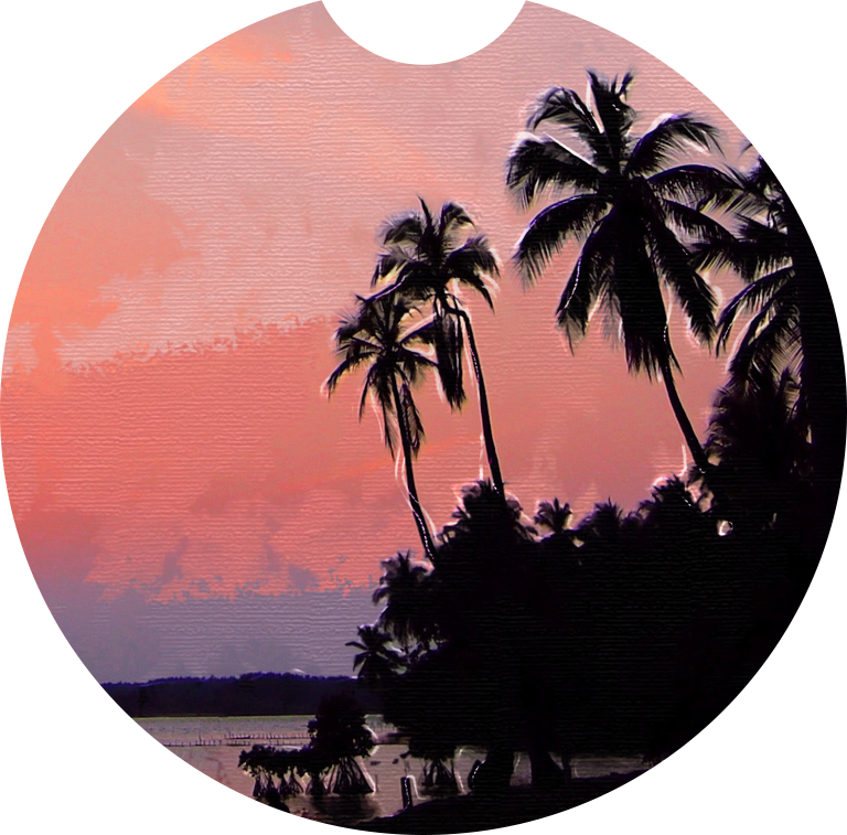 Sous-Verre de Voiture en Néoprène – Modèle "Sunset Palms"