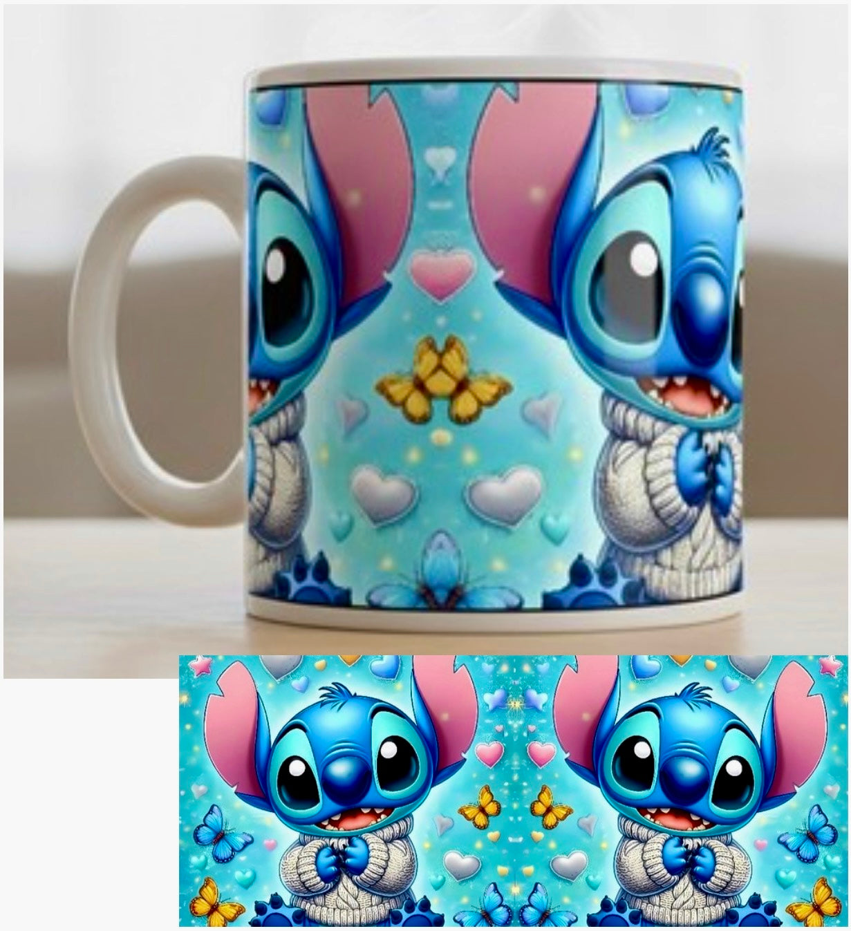 La Tasse Stitch 12oz (environ 355 ml) est un produit fantastique