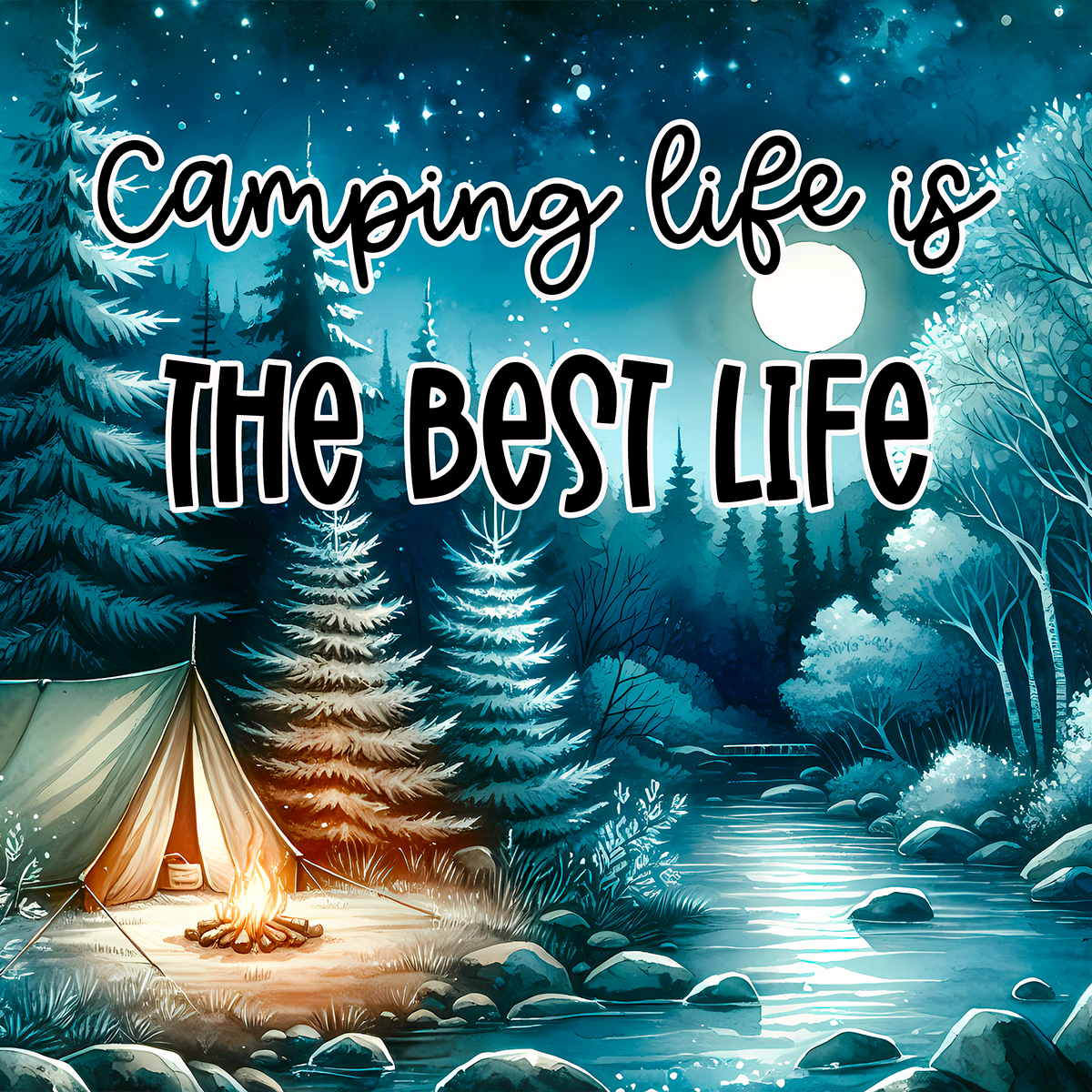 Sous verre en Néoprène-“Camping Life”